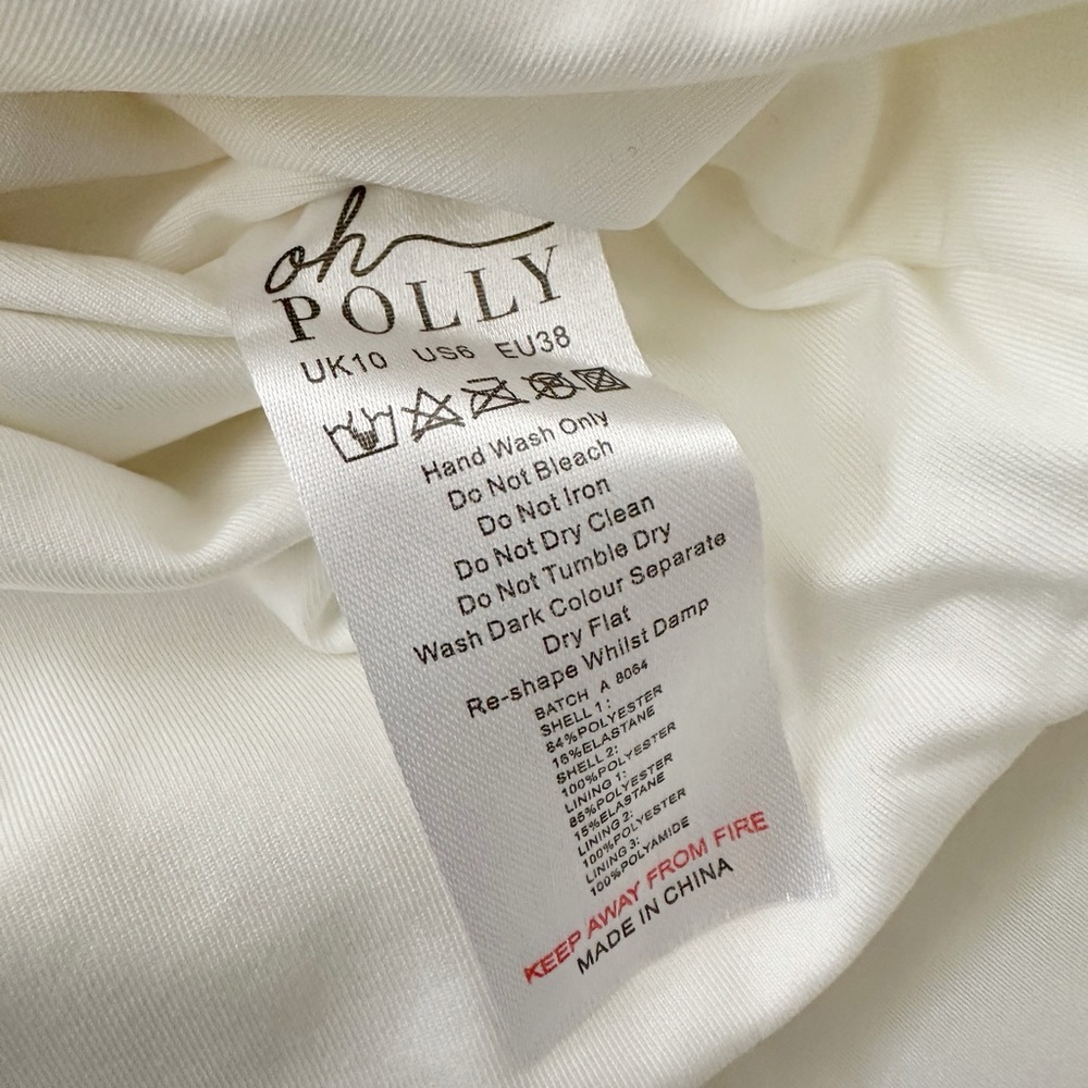 Oh Polly White Floral Rosette Mini Dress - Picture 4 of 5
